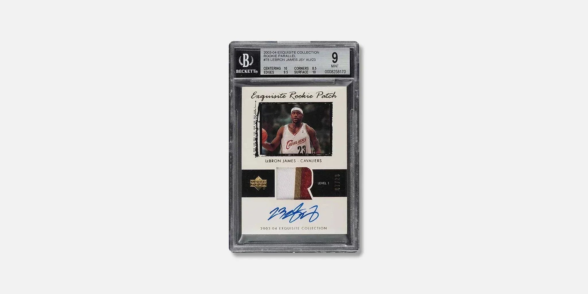 2003-04 Upper Deck Exquisite Collection #78 LeBron James Rookie Patch Autograph Parallel /23