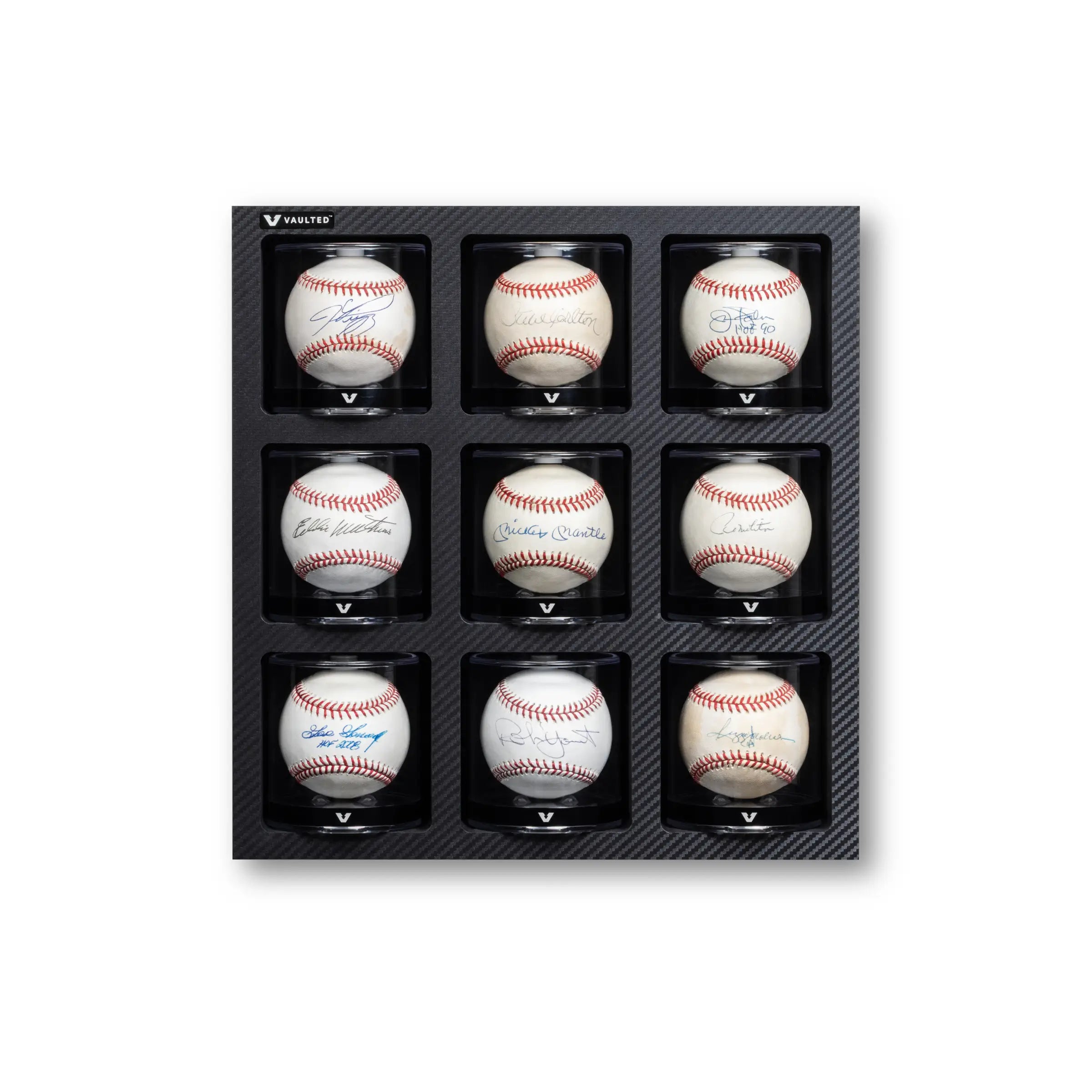 Vaulted Baseball Display - 9-Ball - with Baseballs
