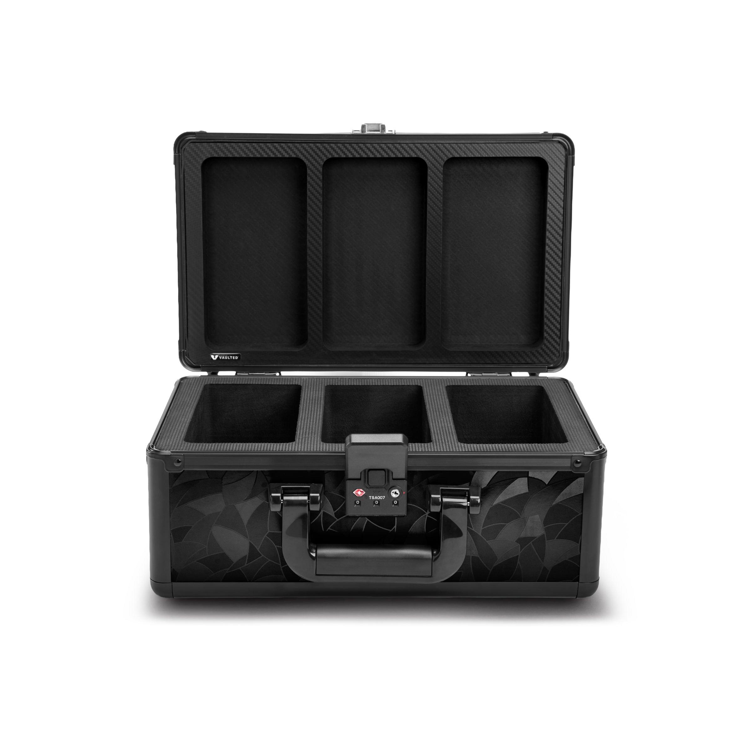 Vaulted Card Case Stealth (3-Row) (Black Mosaic) - Open View