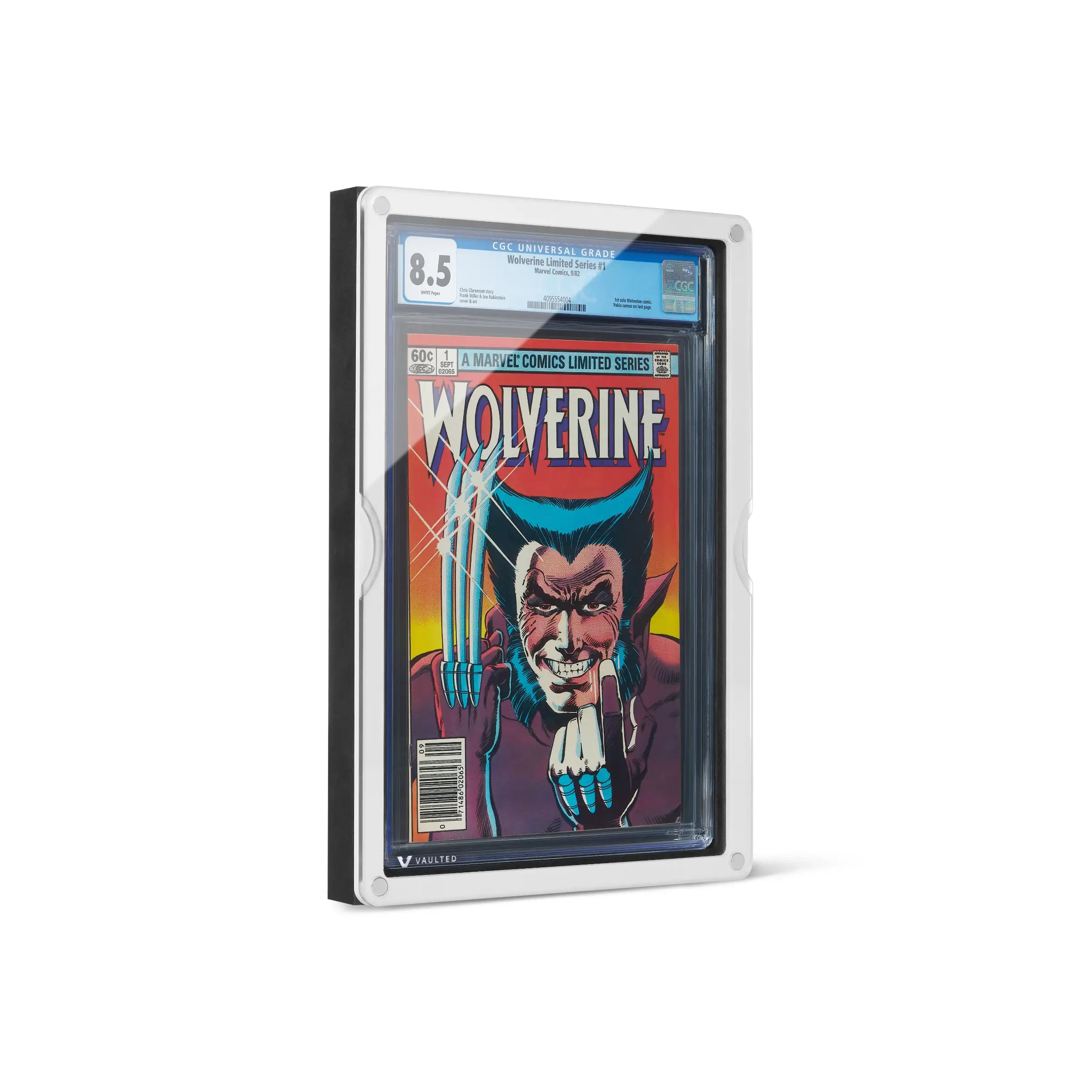 Vaulted Comic Display Plus (Satin White) - CGC Comic Angled