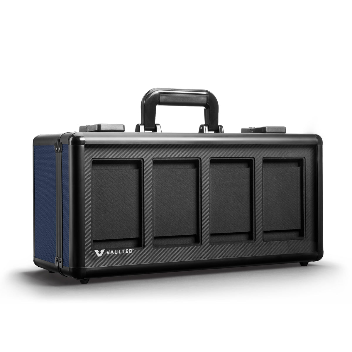 Vaulted Card Case (4-Row) (Navy) - Front View Empty