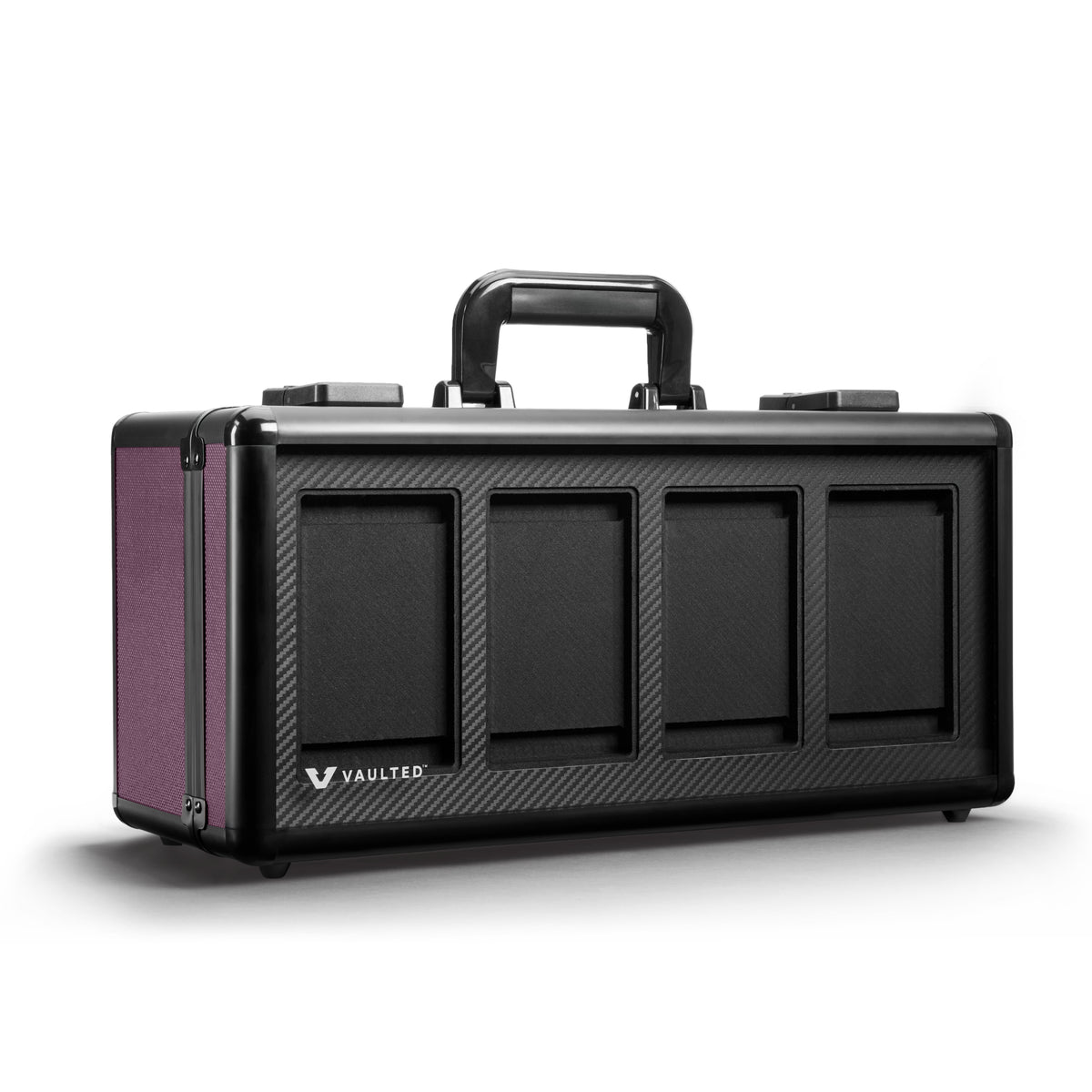 Vaulted Card Case (4-Row) (Purple) - Front View Empty