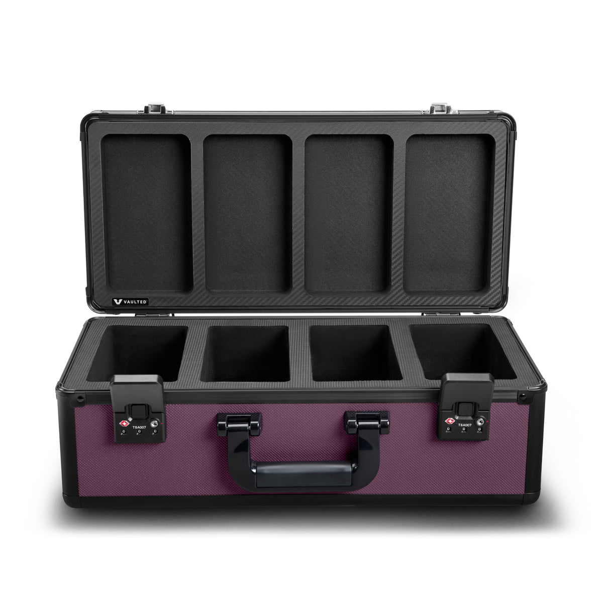Vaulted Card Case (4-Row) (Purple) - Open View Empty