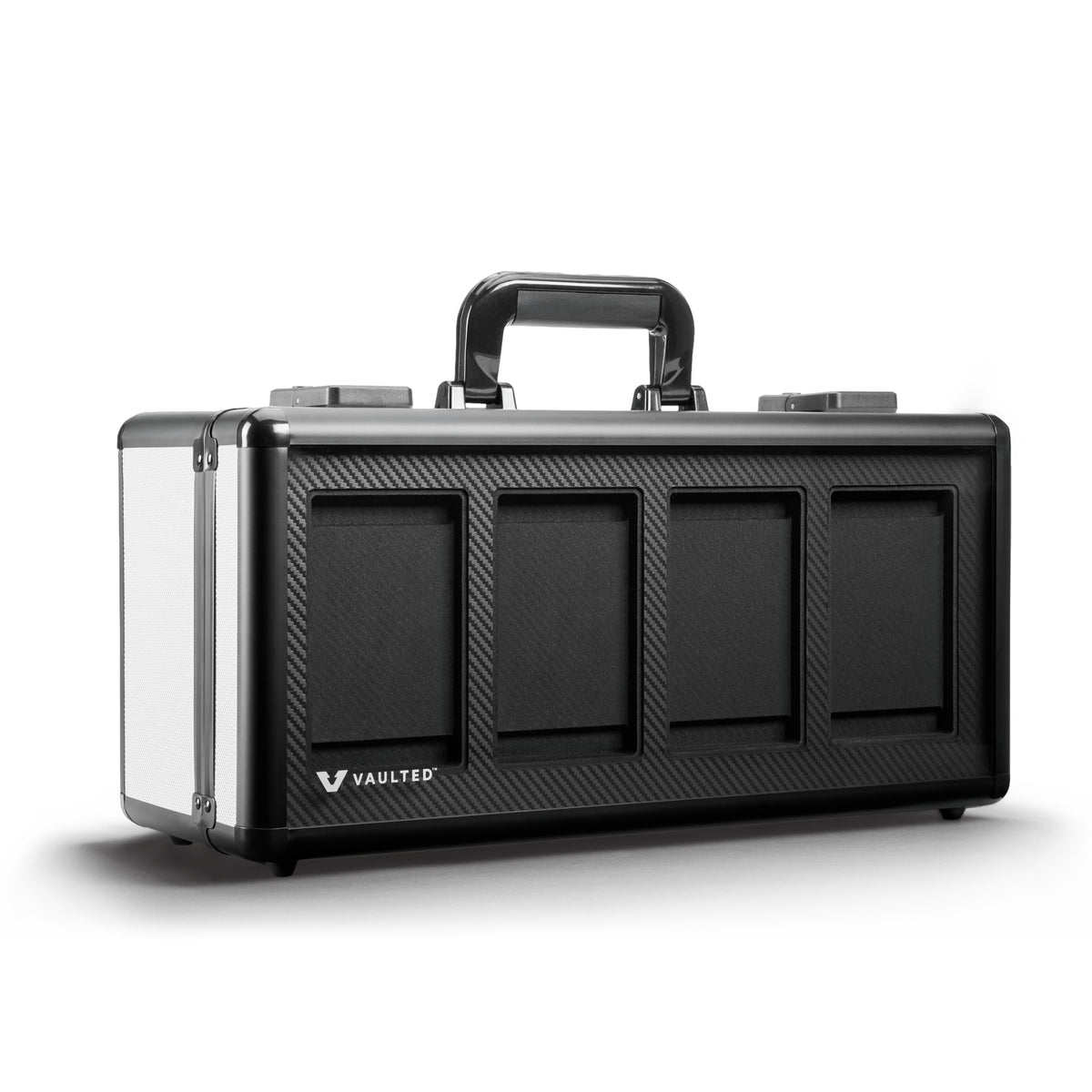 Vaulted Card Case (4-Row) (White) - Front View Empty