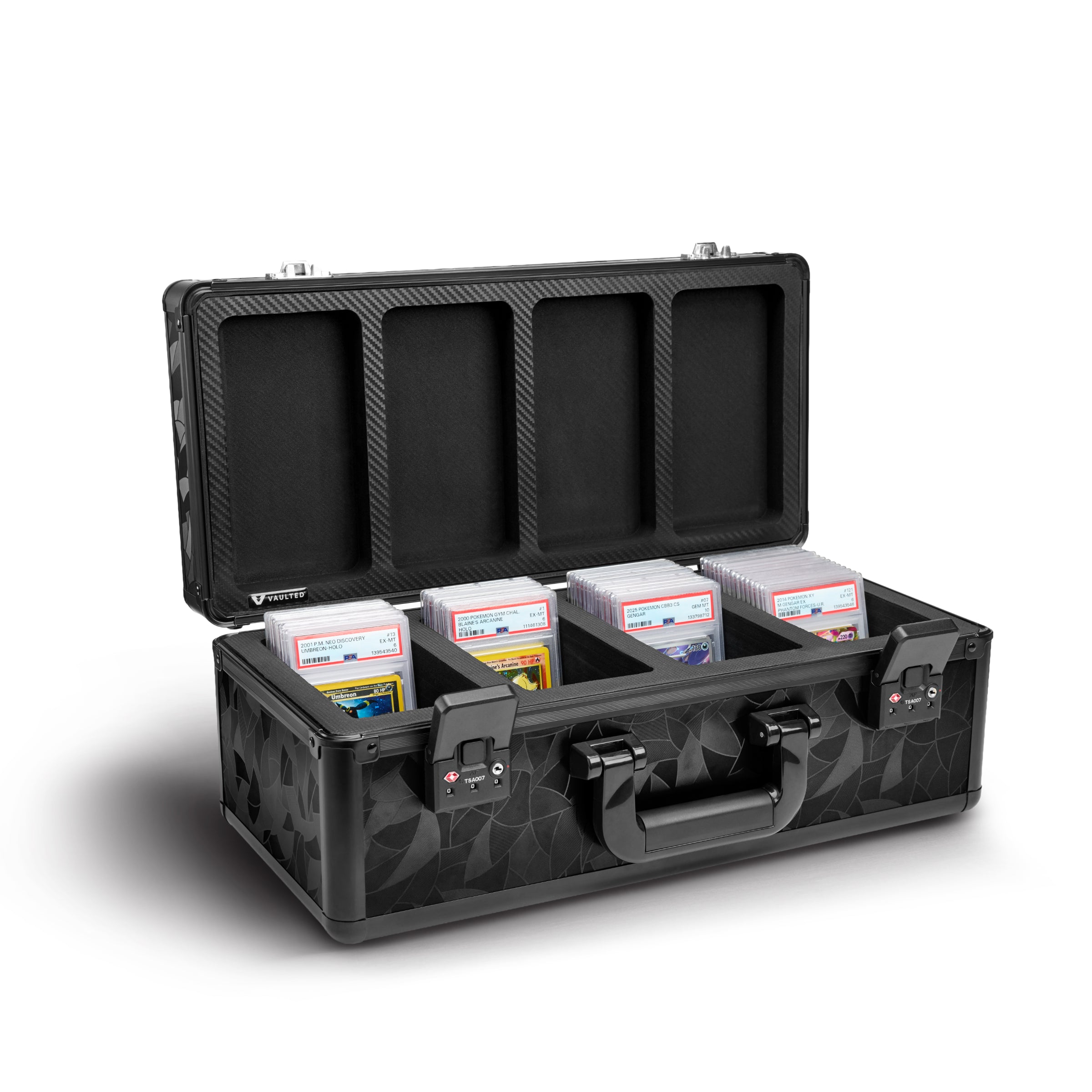 Vaulted Card Case Stealth (4-Row) (Black Mosaic) - Open View